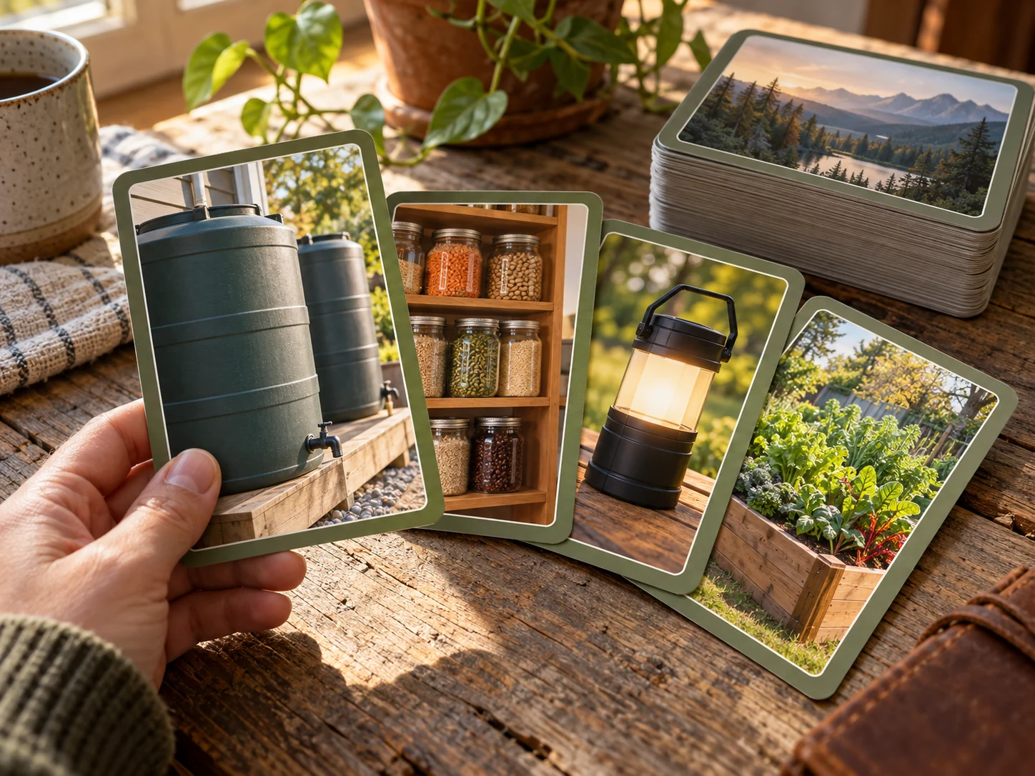 Tarjetas de consulta de agua, energía, alimentos y cultivo